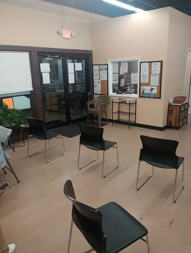 Empty waiting area with chairs at BHG Lawrence Treatment Center, a detox center in Kansas.